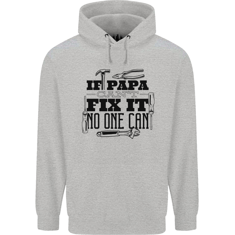 If Papa Cant Fix It Fathers Day Tradesman Mens 80% Cotton Hoodie Sports Grey