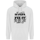 If Papa Cant Fix It Fathers Day Tradesman Mens 80% Cotton Hoodie White