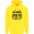 If Papa Cant Fix It Fathers Day Tradesman Mens 80% Cotton Hoodie Yellow
