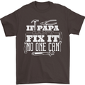 If Papa Cant Fix It Fathers Day Tradesman Mens T-Shirt Cotton Gildan Dark Chocolate