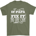 If Papa Cant Fix It Fathers Day Tradesman Mens T-Shirt Cotton Gildan Military Green