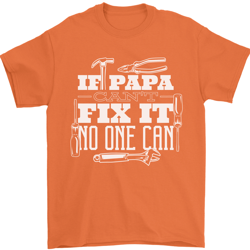 If Papa Cant Fix It Fathers Day Tradesman Mens T-Shirt Cotton Gildan Orange