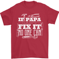 If Papa Cant Fix It Fathers Day Tradesman Mens T-Shirt Cotton Gildan Red