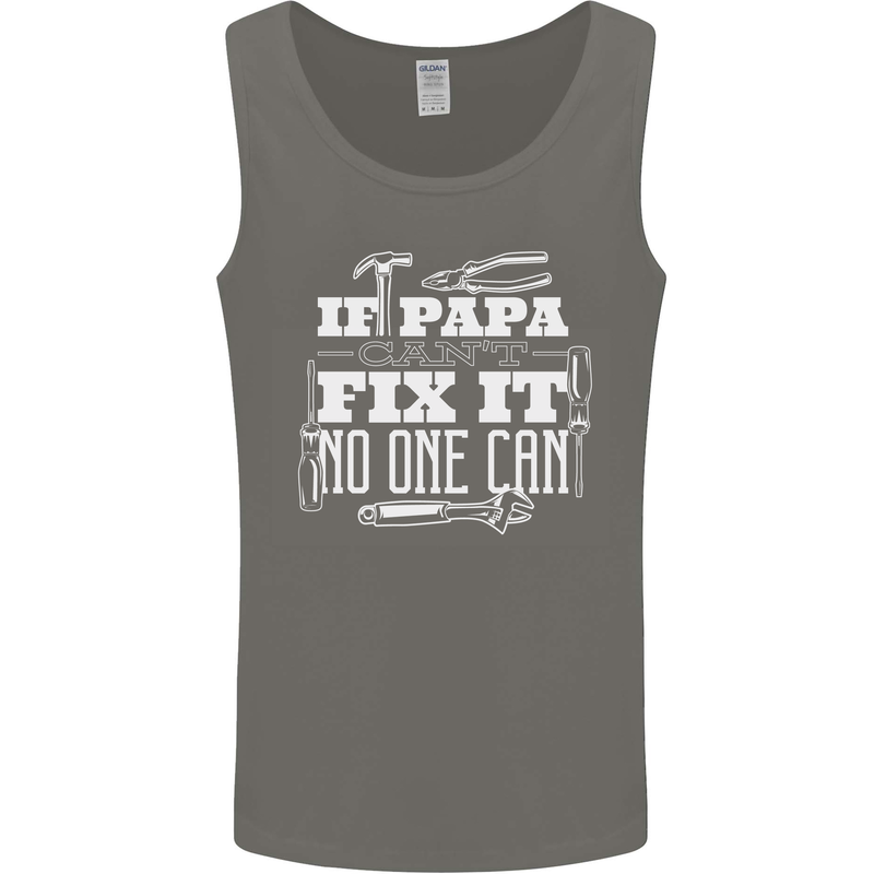 If Papa Cant Fix It Fathers Day Tradesman Mens Vest Tank Top Charcoal