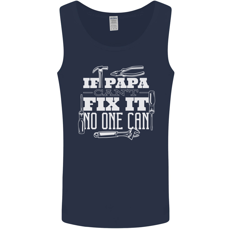 If Papa Cant Fix It Fathers Day Tradesman Mens Vest Tank Top Navy Blue