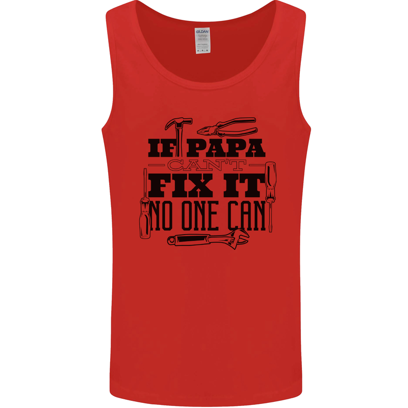 If Papa Cant Fix It Fathers Day Tradesman Mens Vest Tank Top Red