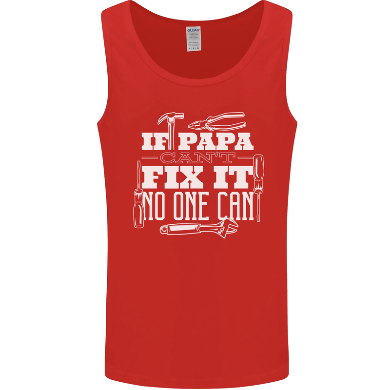 If Papa Cant Fix It Fathers Day Tradesman Mens Vest Tank Top Red