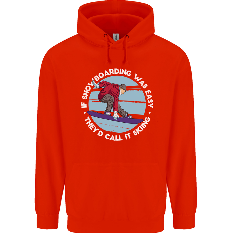 If Snowboarding Was Easy Call It Skiing Mens 80% Cotton Hoodie Bright Red