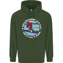 If Snowboarding Was Easy Call It Skiing Mens 80% Cotton Hoodie Forest Green