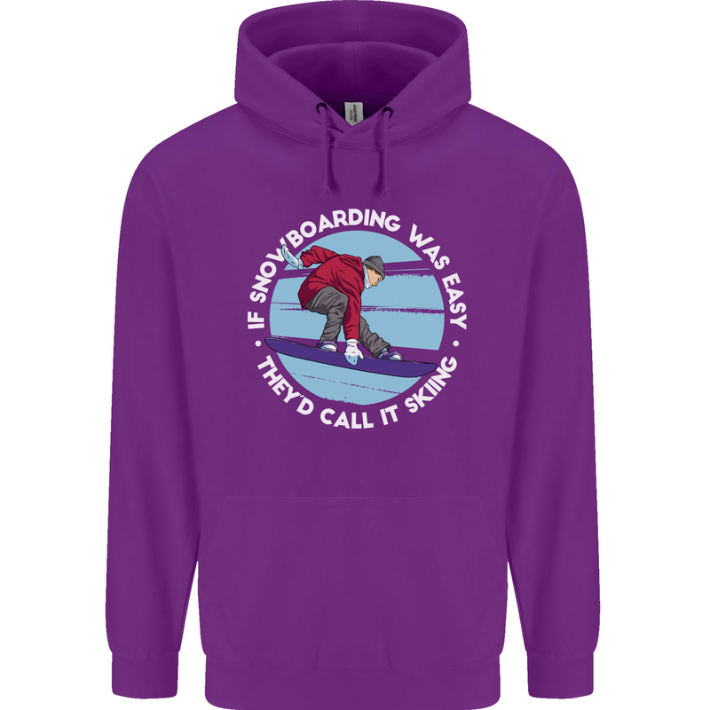 If Snowboarding Was Easy Call It Skiing Mens 80% Cotton Hoodie Purple