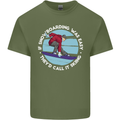 If Snowboarding Was Easy Call It Skiing Mens Cotton T-Shirt Tee Top Military Green