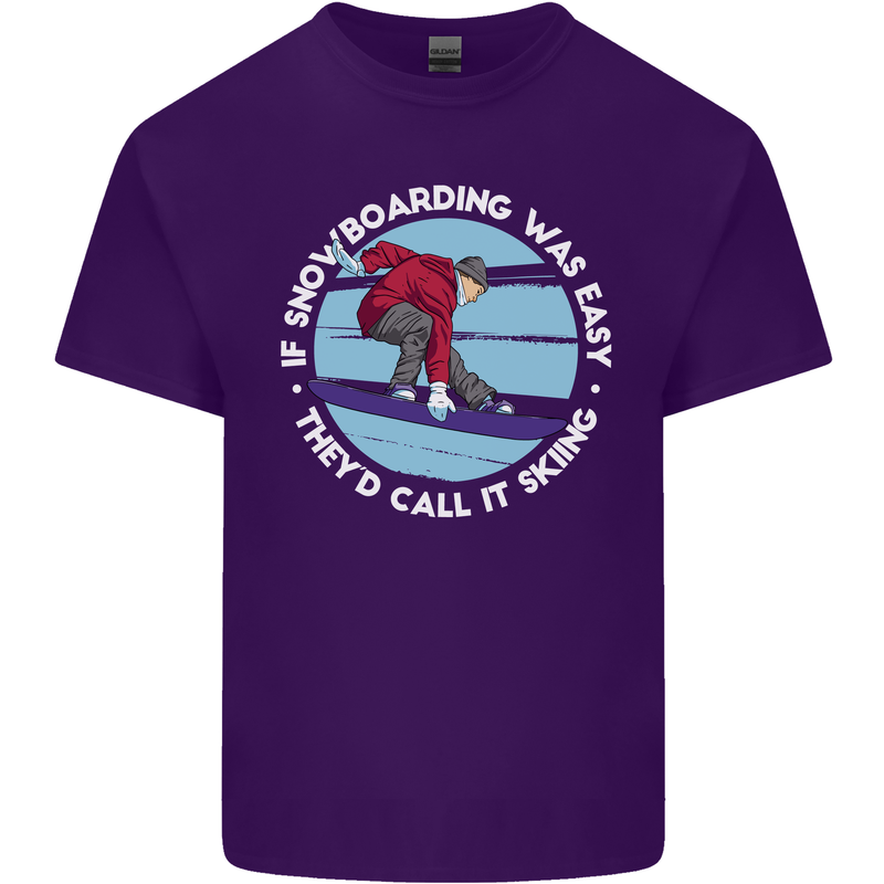 If Snowboarding Was Easy Call It Skiing Mens Cotton T-Shirt Tee Top Purple