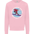 If Snowboarding Was Easy Call It Skiing Mens Sweatshirt Jumper Light Pink
