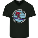 If Snowboarding Was Easy Call It Skiing Mens V-Neck Cotton T-Shirt Black