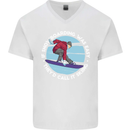 If Snowboarding Was Easy Call It Skiing Mens V-Neck Cotton T-Shirt White