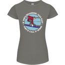 If Snowboarding Was Easy Call It Skiing Womens Petite Cut T-Shirt Charcoal