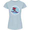 If Snowboarding Was Easy Call It Skiing Womens Petite Cut T-Shirt Light Blue