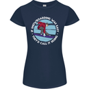 If Snowboarding Was Easy Call It Skiing Womens Petite Cut T-Shirt Navy Blue