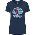 If Snowboarding Was Easy Call It Skiing Womens Wider Cut T-Shirt Navy Blue