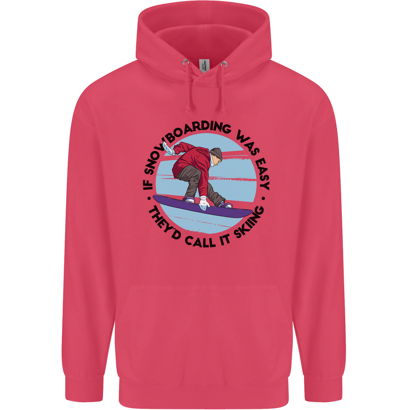 If Snowboarding Was Easy Skiing Funny Childrens Kids Hoodie Heliconia