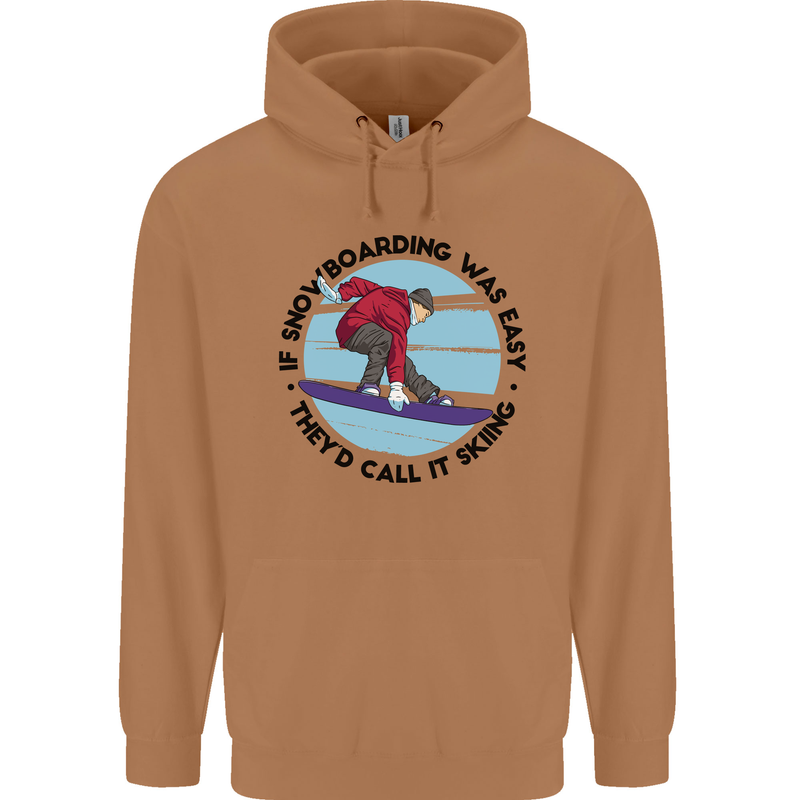 If Snowboarding Was Easy Skiing Funny Mens 80% Cotton Hoodie Caramel Latte