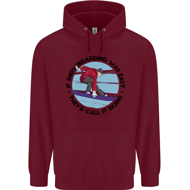 If Snowboarding Was Easy Skiing Funny Mens 80% Cotton Hoodie Maroon