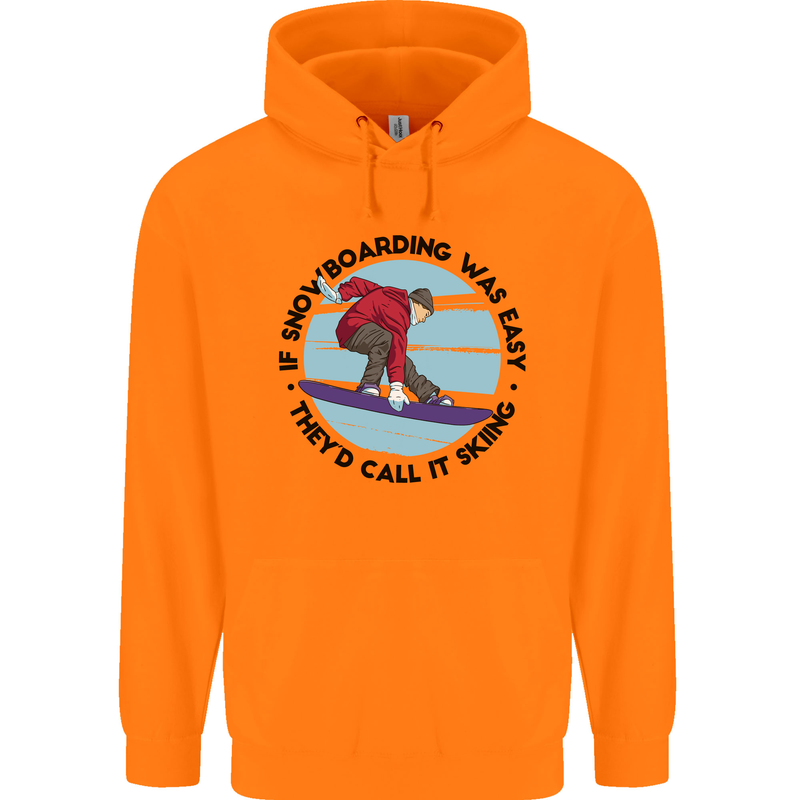 If Snowboarding Was Easy Skiing Funny Mens 80% Cotton Hoodie Orange