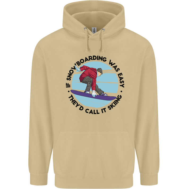 If Snowboarding Was Easy Skiing Funny Mens 80% Cotton Hoodie Sand