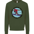 If Snowboarding Was Easy Skiing Funny Mens Sweatshirt Jumper Forest Green