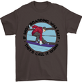 If Snowboarding Was Easy Skiing Funny Mens T-Shirt Cotton Gildan Dark Chocolate