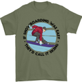 If Snowboarding Was Easy Skiing Funny Mens T-Shirt Cotton Gildan Military Green