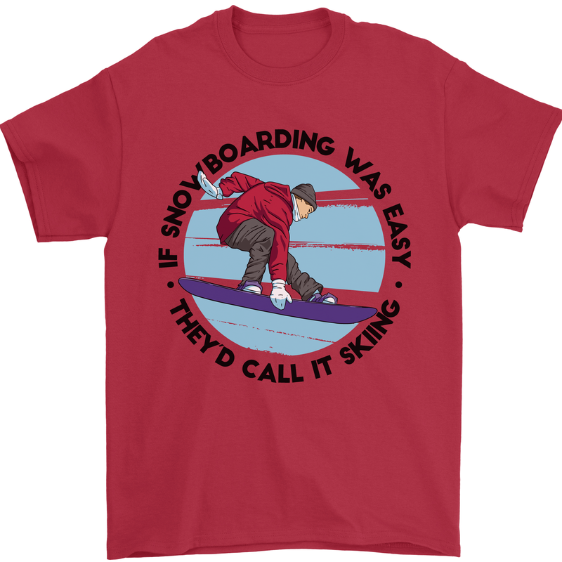 If Snowboarding Was Easy Skiing Funny Mens T-Shirt Cotton Gildan Red