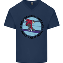 If Snowboarding Was Easy Skiing Funny Mens V-Neck Cotton T-Shirt Navy Blue