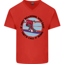 If Snowboarding Was Easy Skiing Funny Mens V-Neck Cotton T-Shirt Red