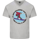 If Snowboarding Was Easy Skiing Funny Mens V-Neck Cotton T-Shirt Sports Grey