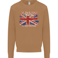 If This Flag Offends You Union Jack Britain Mens Sweatshirt Jumper Caramel Latte