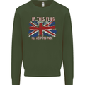 If This Flag Offends You Union Jack Britain Mens Sweatshirt Jumper Forest Green