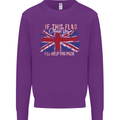 If This Flag Offends You Union Jack Britain Mens Sweatshirt Jumper Purple