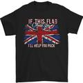 If This Flag Offends You Union Jack Britain Mens T-Shirt Cotton Gildan Black