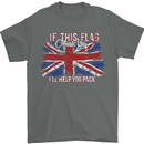 If This Flag Offends You Union Jack Britain Mens T-Shirt Cotton Gildan Charcoal
