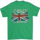 If This Flag Offends You Union Jack Britain Mens T-Shirt Cotton Gildan Irish Green