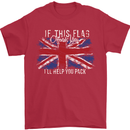 If This Flag Offends You Union Jack Britain Mens T-Shirt Cotton Gildan Red