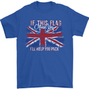 If This Flag Offends You Union Jack Britain Mens T-Shirt Cotton Gildan Royal Blue