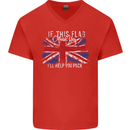 If This Flag Offends You Union Jack Britain Mens V-Neck Cotton T-Shirt Red