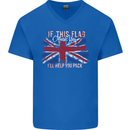 If This Flag Offends You Union Jack Britain Mens V-Neck Cotton T-Shirt Royal Blue