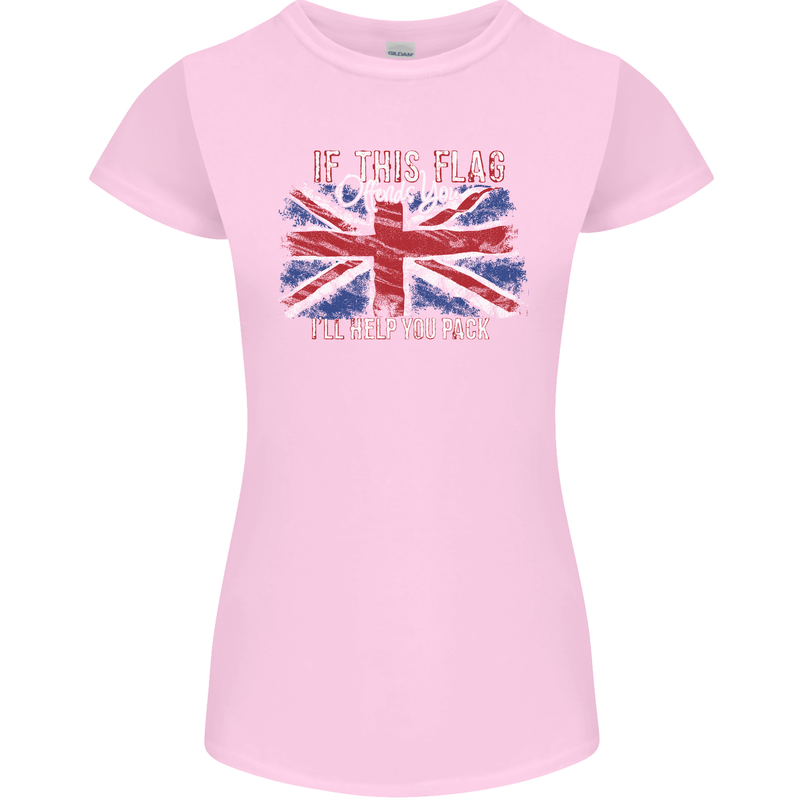 If This Flag Offends You Union Jack Britain Womens Petite Cut T-Shirt Light Pink