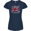 If This Flag Offends You Union Jack Britain Womens Petite Cut T-Shirt Navy Blue