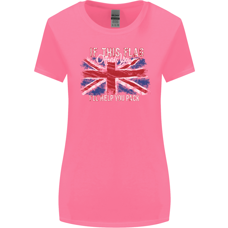 If This Flag Offends You Union Jack Britain Womens Wider Cut T-Shirt Azalea