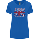If This Flag Offends You Union Jack Britain Womens Wider Cut T-Shirt Royal Blue