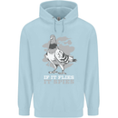 If it Flies it Spies Conspiracy Pigeon Childrens Kids Hoodie Light Blue